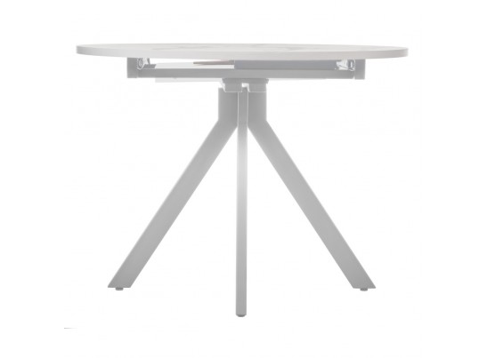 Стол Rudolf круглый раскладной 100-130x100x75см, белый мрамор, белый в Кургане