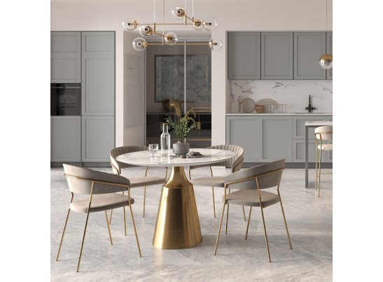 Комплект из 2-х стульев полубарных Turin синий с золотыми ножками в Кургане