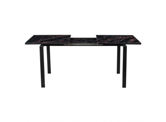 Стол Areal раскладной 140-180х80х75 чёрный мрамор с чёрными ножками в Кургане