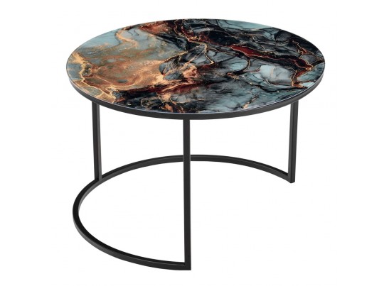 Набор кофейных столиков Tango космический с чёрными ножками, 2шт в Кургане