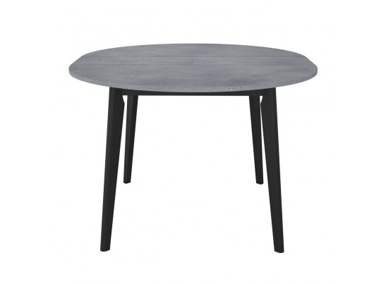 Стол Oslo круглый раскладной 110-140x110x75см, Бетон Портленд, чёрный в Кургане