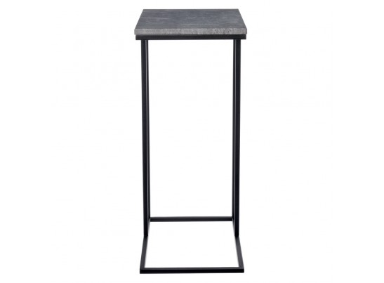 Придиванный столик Loft 50x30см, серый мрамор с чёрными ножками в Кургане