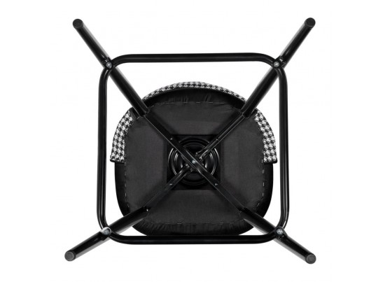 Стул полубарный Leo чёрный с жаккардом, с поворотным механизмом в Кургане