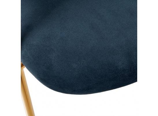 Стул полубарный Turin синий с золотыми ножками в Кургане