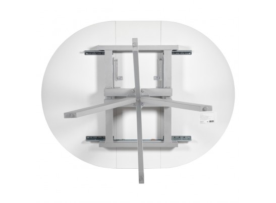 Стол Rudolf круглый раскладной 100-130x100x75см, белый мрамор, белый в Кургане