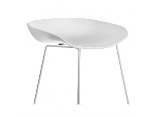 Стул полубарный Neo белый с белыми ножками в Кургане