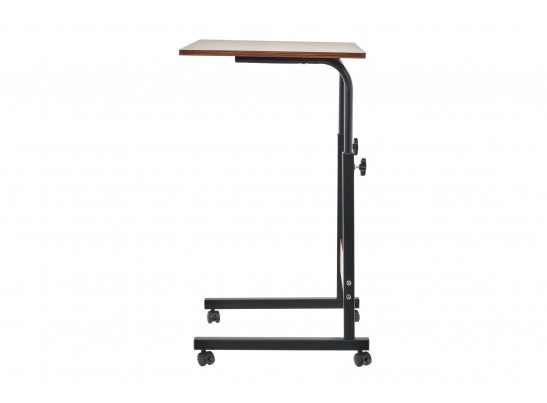 Стол многофункциональный на колесах, 60x40 см, «РОЛЛ», 2 ножки, регул.высота, мдф, металл, тёмн. дерево, черный в Кургане