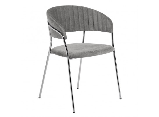 Комплект из 4-х стульев Turin серый вельвет с хромированными ножками в Кургане