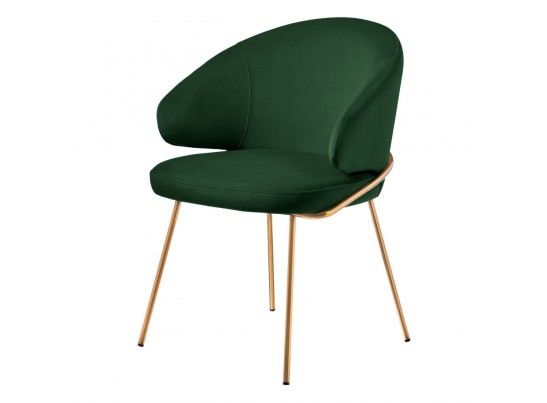 Стул-полукресло Emil зеленый с золотыми ножками в Кургане