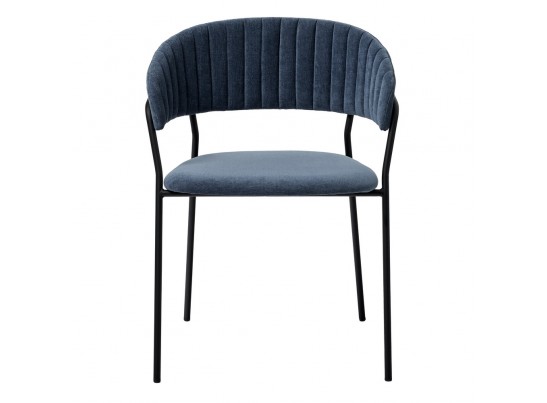 Стул Turin синий вельвет с чёрными ножками в Кургане