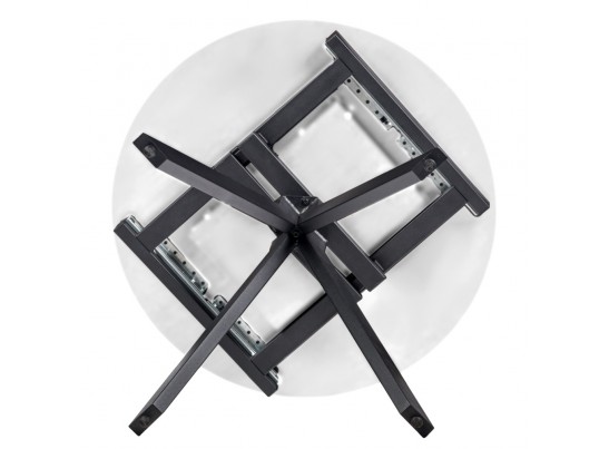 Стол Rudolf круглый раскладной 90-120x90x75см, белый мрамор, чёрный в Кургане