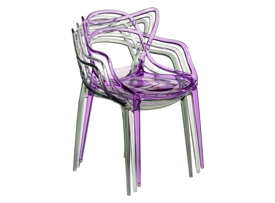 Комплект из 4-х стульев Masters прозрачный серый в Кургане