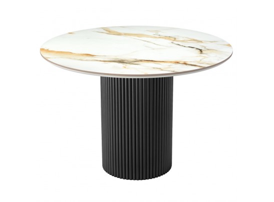 Стол Aura D110, керамогранит Calacatte gold мрамор, чёрный в Кургане