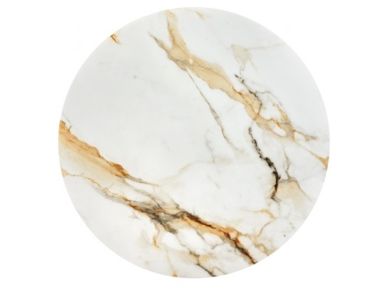 Стол Aura D110, керамогранит Calacatte gold мрамор, чёрный в Кургане