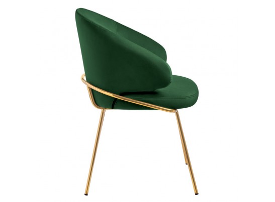 Стул-полукресло Emil зеленый с золотыми ножками в Кургане