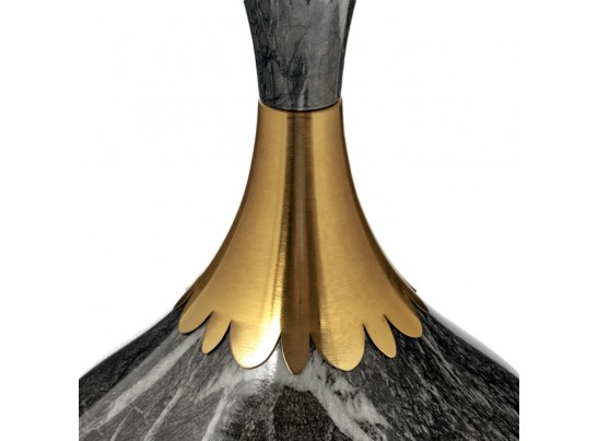 Кофейный столик Stupa диам.40см x 54см, серый мрамор, металл, керамика в Кургане