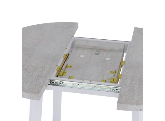 Стол Next круглый раскладной 100-130x100x76,5см,Бетон Лайт, белый в Кургане