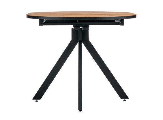 Стол Rudolf круглый раскладной 90-120x90x75см, Дуб Вотан, чёрный в Кургане