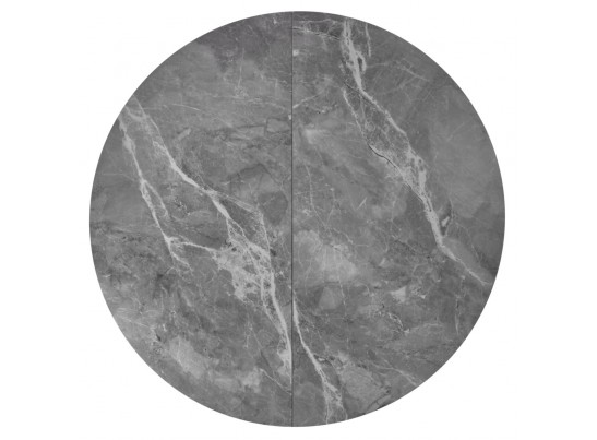 Стол Rudolf круглый раскладной 100-130x100x75см, серый керамогранит, черный в Кургане