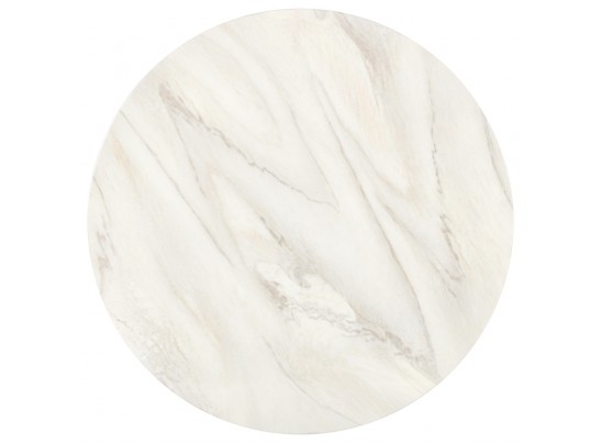 Стол Liverpool диам.100см, керамогранит белый мрамор с хромированными ножками в Кургане