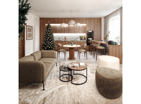 Стул полубарный Lucas светло-серый букле, ножки цвета орех в Кургане