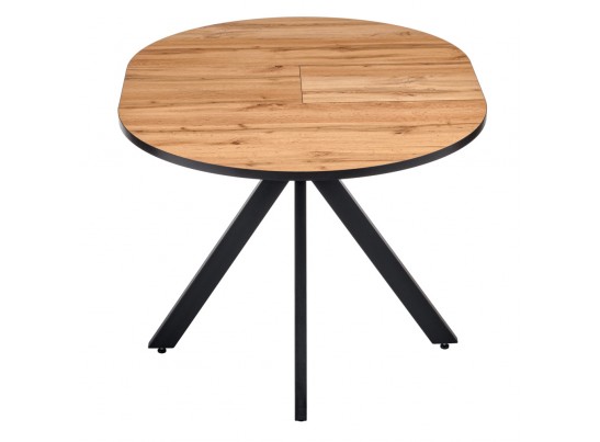 Стол Rudolf круглый раскладной 90-120x90x75см, Дуб Вотан, чёрный в Кургане