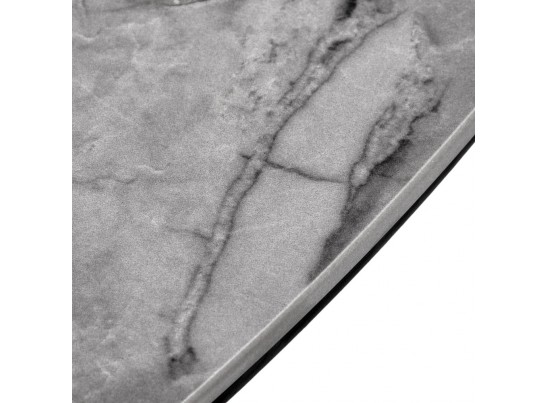 Стол Rudolf круглый раскладной 100-130x100x75см, серый керамогранит, черный в Кургане