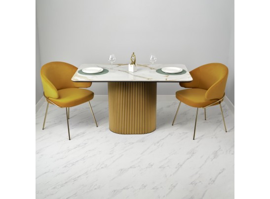 Стол Festa 140x85x77см, керамогранит Calacatte gold мрамор в Кургане