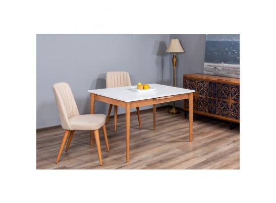 Стол Splash раскладной 125-155x85x75см, Белый, орех миланский, орех миланский в Кургане