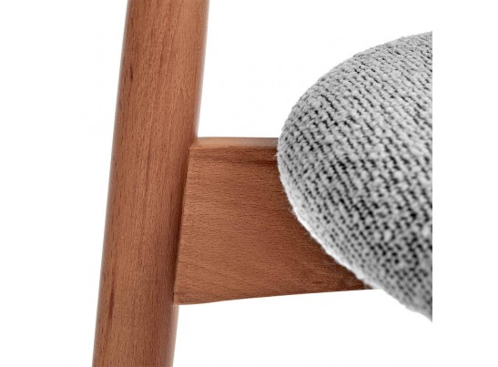 Стул полубарный Lucas светло-серый букле, ножки цвета орех в Кургане