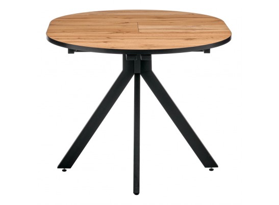 Стол Rudolf круглый раскладной 90-120x90x75см, Дуб Вотан, чёрный в Кургане