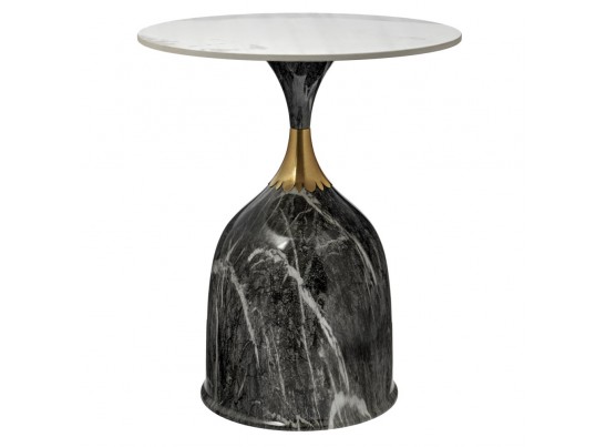 Кофейный столик Stupa диам.40см x 54см, серый мрамор, металл, керамика в Кургане