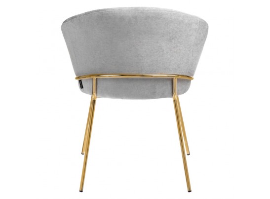 Стул-полукресло Martin серый шенилл с золотыми ножками в Кургане
