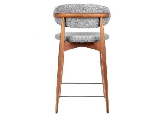 Стул полубарный Lucas светло-серый букле, ножки цвета орех в Кургане