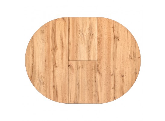 Стол Rudolf круглый раскладной 90-120x90x75см, Дуб Вотан, чёрный в Кургане