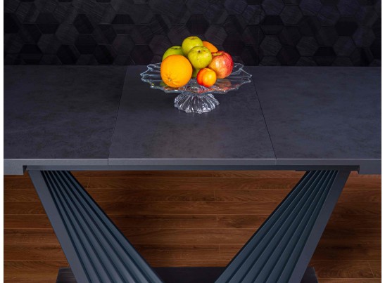 Стол раздвижной ASTRA 140-190x80х80см, керамогранит, сталь, антрацит в Кургане