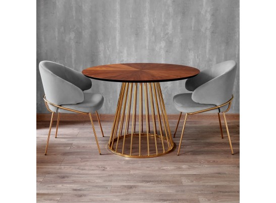 Стул-полукресло Emil серый с золотыми ножками в Кургане