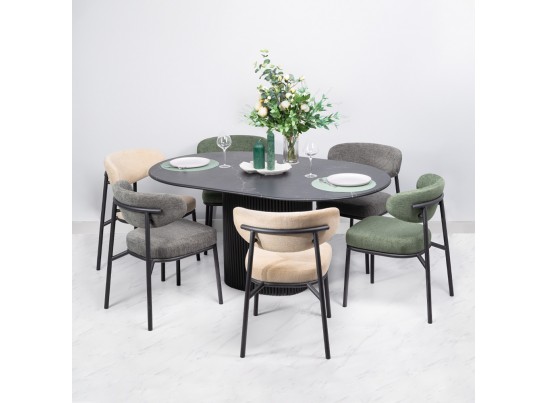 Стул Lucas 2 серый шенилл с чёрными ножками в Кургане