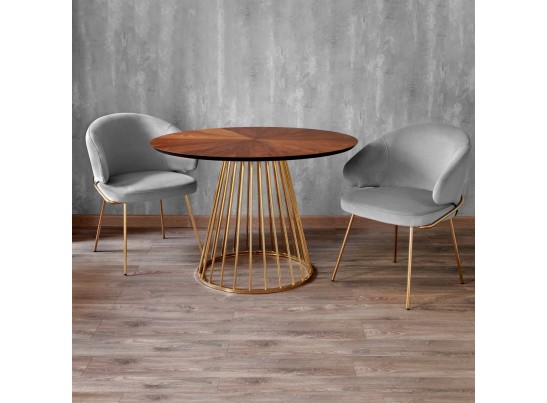 Стул-полукресло Emil серый с золотыми ножками в Кургане