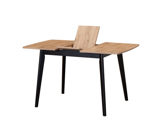 Стол Oslo 100-130 x 80см, Дуб Навара структурное, чёрный в Кургане