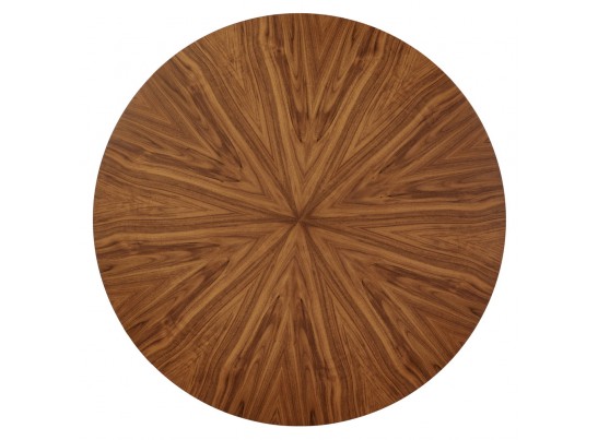 Стол Liverpool диам.110см, шпон орех лучевой набор, с хромированными ножками в Кургане