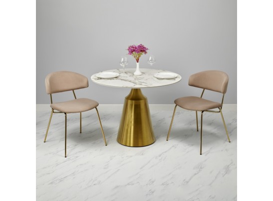 Стул Elle бежевый с золотыми ножками в Кургане