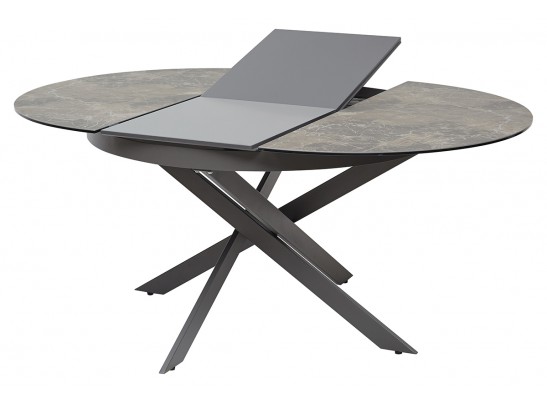 Стол BRUNO раскладной 120-170х90х76см с матовой серо-коричневой керамической столешницей "под камень" в Кургане