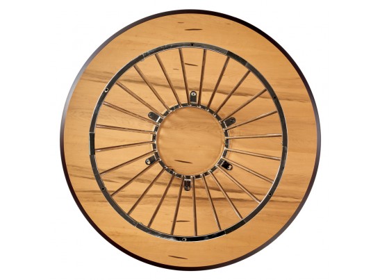 Стол Liverpool диам.110см, шпон орех лучевой набор, с хромированными ножками в Кургане