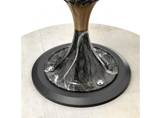 Кофейный столик Stupa диам.40см x 54см, серый мрамор, металл, керамика в Кургане