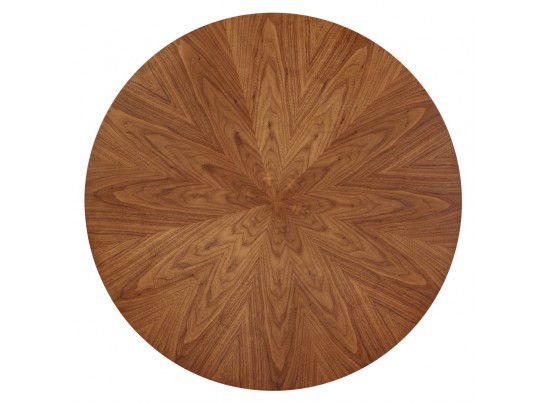 Стол Liverpool диам.110см, шпон орех лучевой набор, с хромированными ножками в Кургане