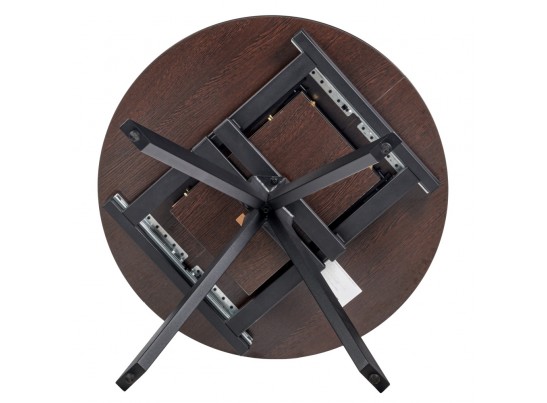 Стол Rudolf круглый раскладной 90-120x90x75см, Дуб Вотан, чёрный в Кургане