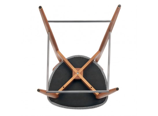 Стул полубарный Lucas светло-серый букле, ножки цвета орех в Кургане