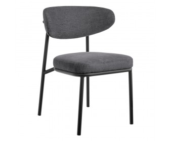 Стул Lucas 2 серый шенилл с чёрными ножками