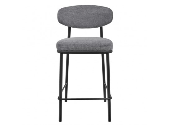 Стул полубарный Lucas 2 серый шенилл с чёрными ножками в Кургане